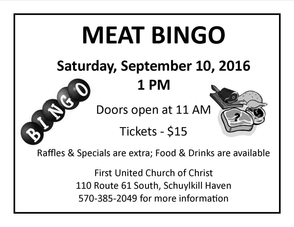 Meat BINGO 9-10-2016